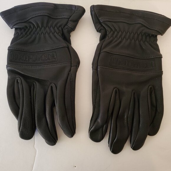 Harley Davidson Black Leather Gloves, size L - Picture 1 of 8